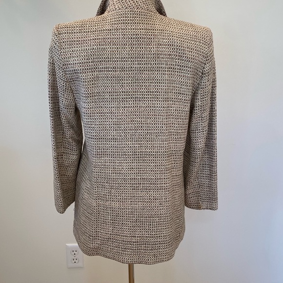 Town & Travel Womens Textured Cream Tan Weave Blazer / Made In USA / Size XS - Picture 10 of 11